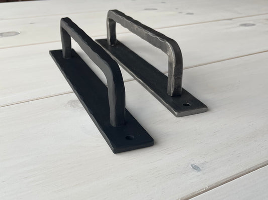 Blacksmith-Made Iron Door Handle - Rustic Style